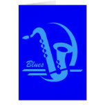 Blue sax blues greeting card