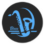 Blue sax blues round stickers