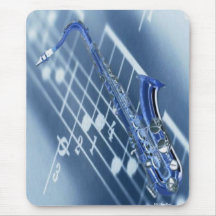 Blue Saxophone Mousepad