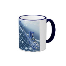Blue Saxophone Mug