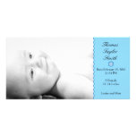 Blue Scallop Edge with Circle Ornament Photo Card
