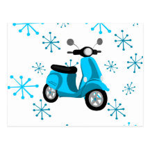 Blue Scooter Postcard