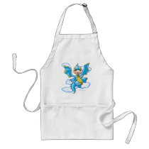 Blue Scorchio with his head in the clouds aprons