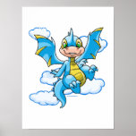 Blue Scorchio with his head in the clouds posters