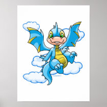 Blue Scorchio with his head in the clouds posters