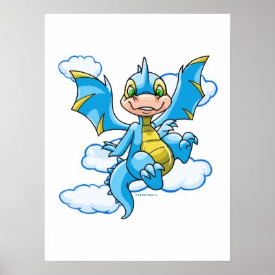 Blue Scorchio with his head in the clouds Posters by neopets