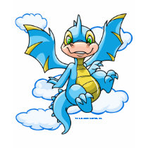 Blue Scorchio with his head in the clouds t-shirts