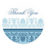 Blue Scrolls DecorativeThank You Stickers