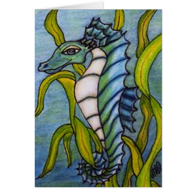 Blue Sea Dragon Card by artbymar