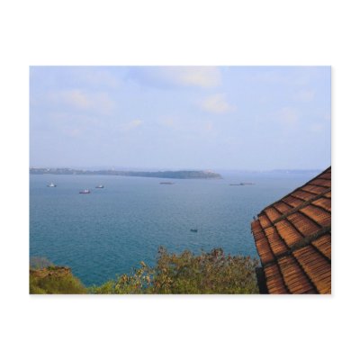 Blue sea from Goa,India Postcards by subhra2jyoti