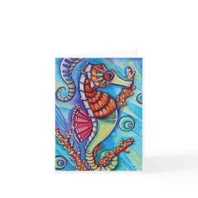 * Blue - sea horse * - Blank Card by cckuik