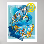 Blue Sea of White Waves Poster Print