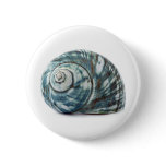 Blue Sea Shell Pinback Button