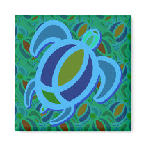 Blue Sea Turtle Magnets