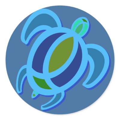 Blue Sea Turtle Stickers by wingedturtle