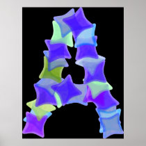 Blue seaglass mosaic squares