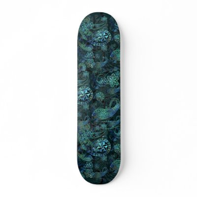 Blue Secret Garden Skateboard by andreacreations