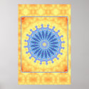 Blue Serenity Mandala Poster posters