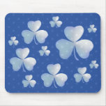 Blue shamrock  with stars - mousepad