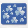 Blue shamrock  with stars - mousepad