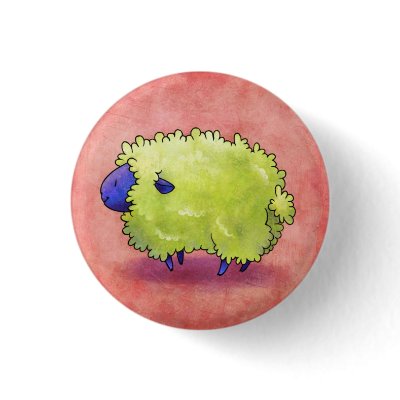 Blue Sheep Button by ATELIER302