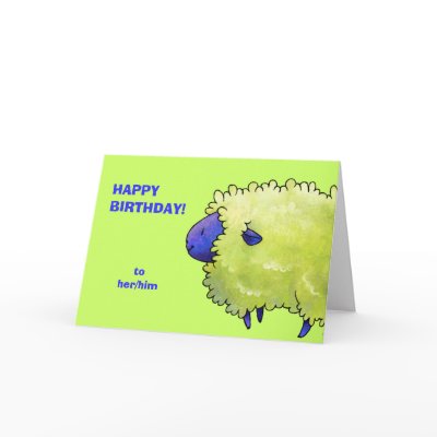 Blue Sheep Greeting Card(customisable) by ATELIER302