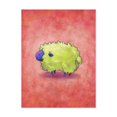 Blue Sheep Postcard by ATELIER302