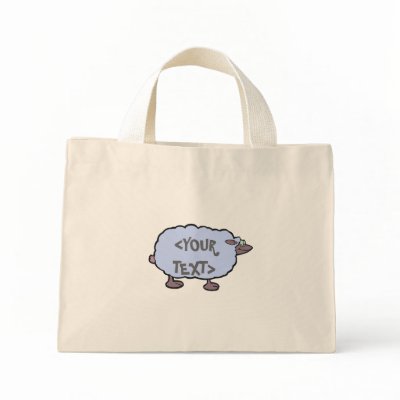 Blue Sheep, <YOUR TEXT> Bag by customize_it