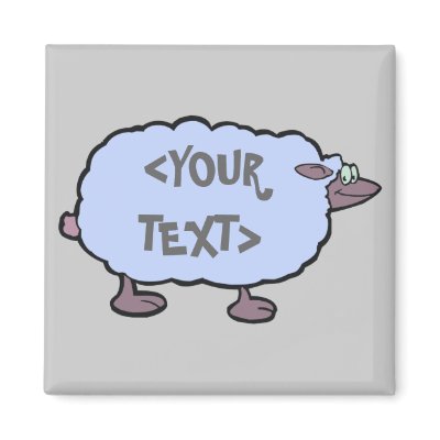 Blue Sheep, <YOUR TEXT> Magnet by customize_it