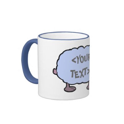 Blue Sheep, <YOUR TEXT> Coffee Mugs by customize_it