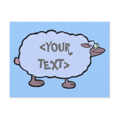 Blue Sheep, <YOUR TEXT> Postcard by customize_it