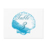 Blue Shells Beach Wedding Table Number Cards