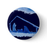 Blue Silhouette Nativity Scene Pins