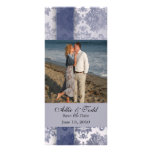 Blue, silver and cream damask custom rack cards