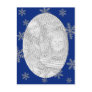 Blue Silver Snowflake Template Post Cards