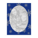Blue Silver Snowflake Template postcards