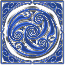 Blue Silver Triskel Cut Outs