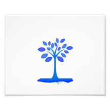 blue simple tree design.png photographic print