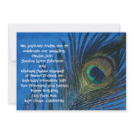 Blue Single Peacock Wedding Invitation