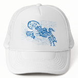 Blue Sketch, abstract Trucker Hat