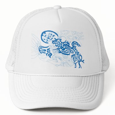 Blue Sketch, abstract Trucker Hat by RLMdesignes