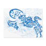 Blue Sketch, abstract Postcard