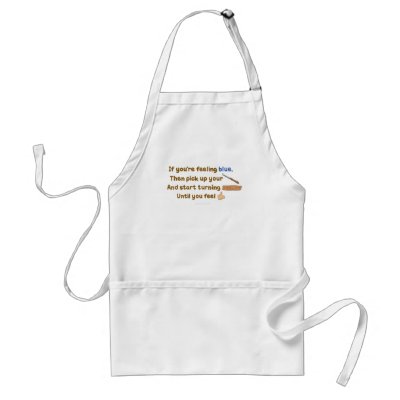Blue Skew Woodturning Poem Apron by alinaspencil