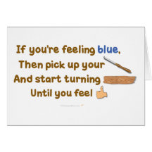 Blue Skew Woodturning Poem Greeting Cards