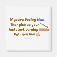 Blue Skew Woodturning Poem Magnet