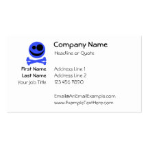 Blue Skull and Crossbones. Business Card