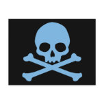 Blue Skull and Crossbones Post Cards