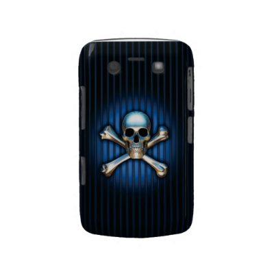 Blue Skull Black Berry Bold Case Blackberry Cases by GravityStormDesign