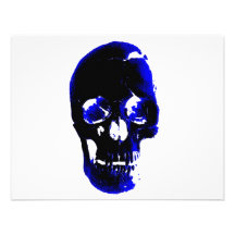 Blue Skull Pop Art Fantasy Invite