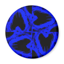 Blue Skull Turnstile Kaleidoscope Refrigerator Magnets